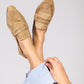 Beige French Back-Band Loafers