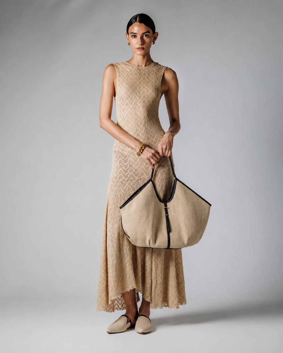 Cream canvas shopper bag