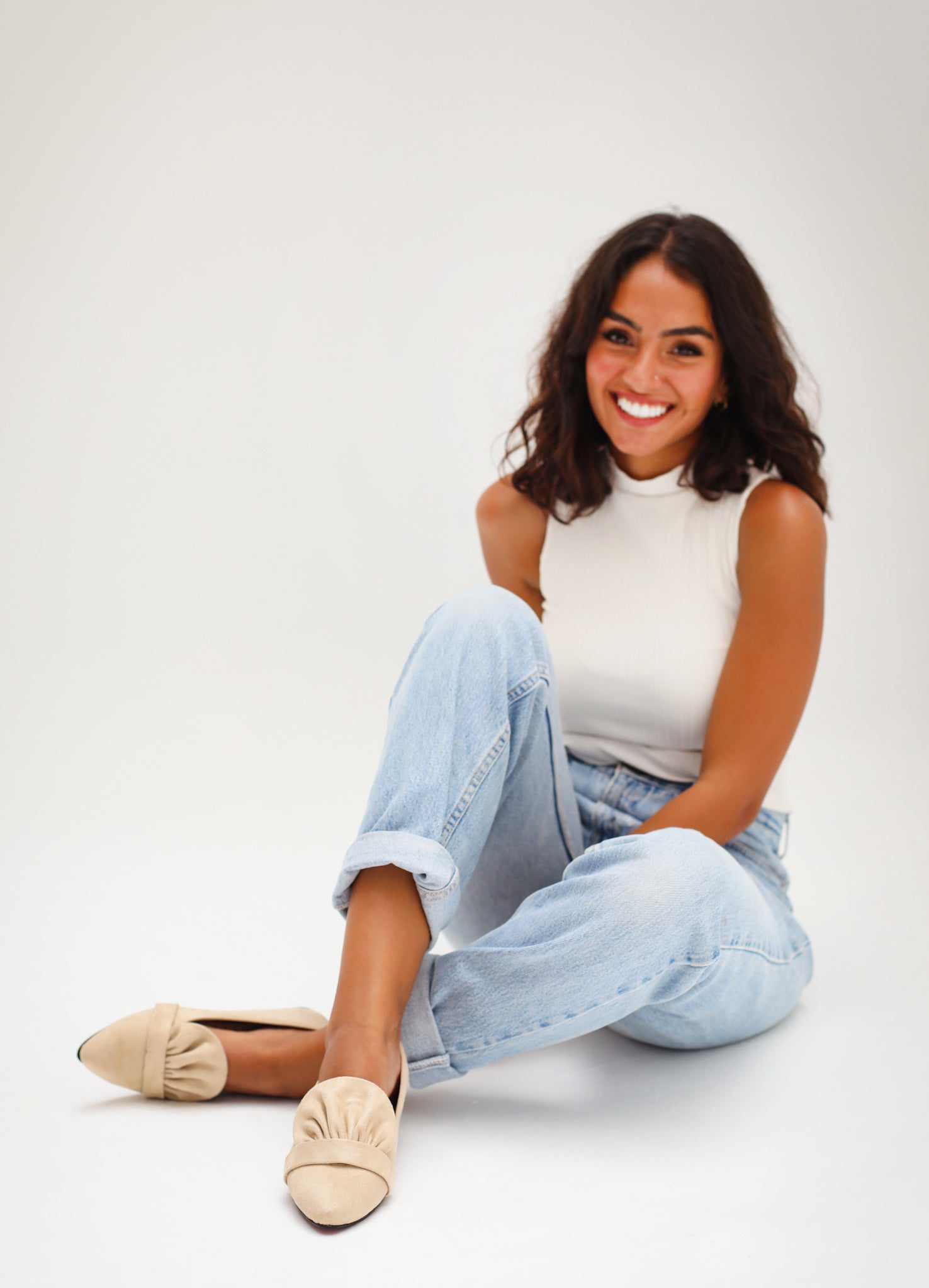 Beige Pointed Corals Flats