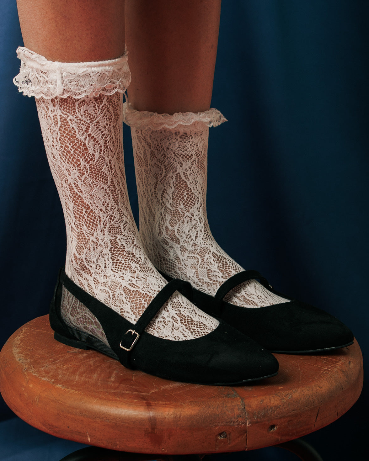 Mesh MaryJane flats