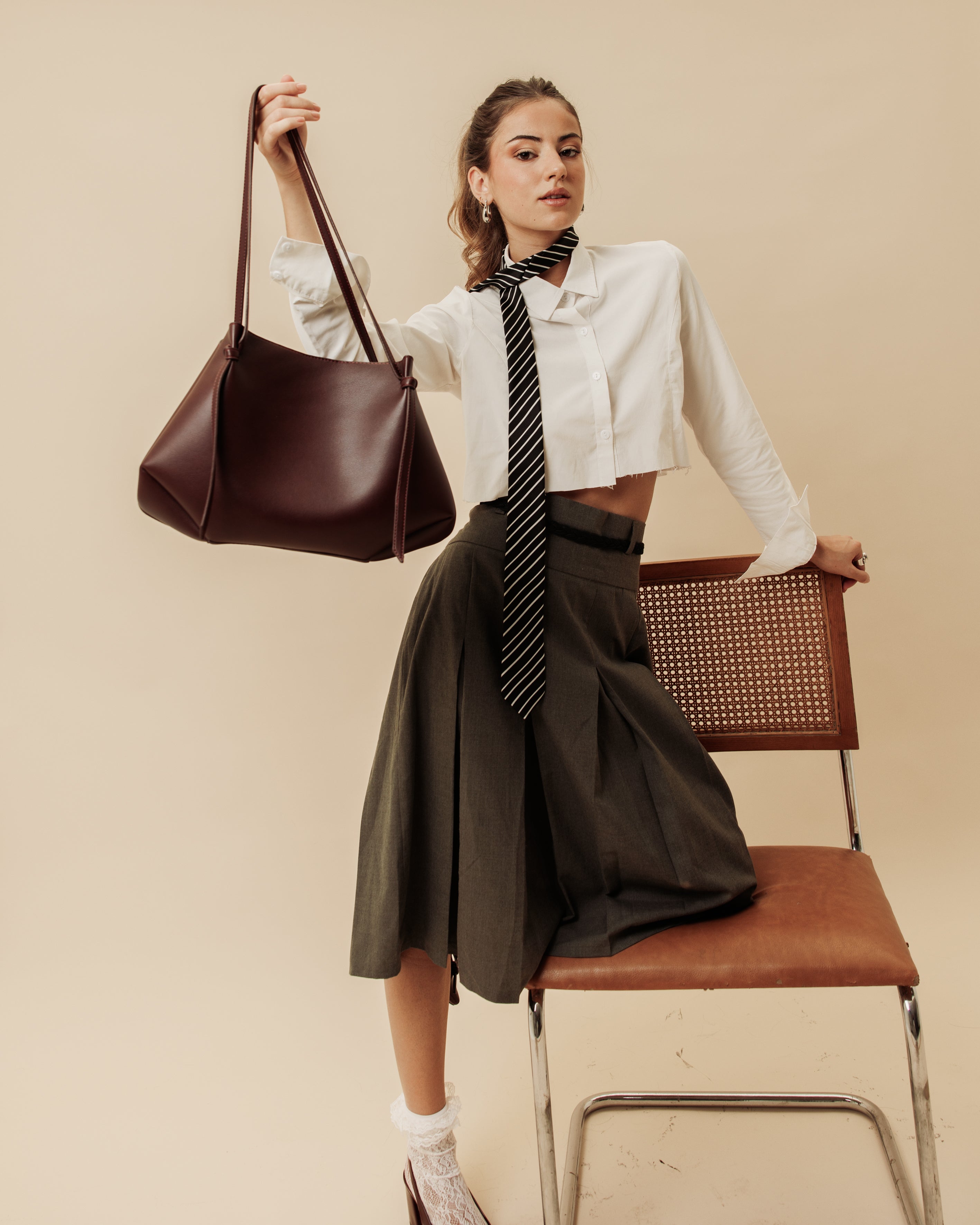 Tala tote bag in burgundy