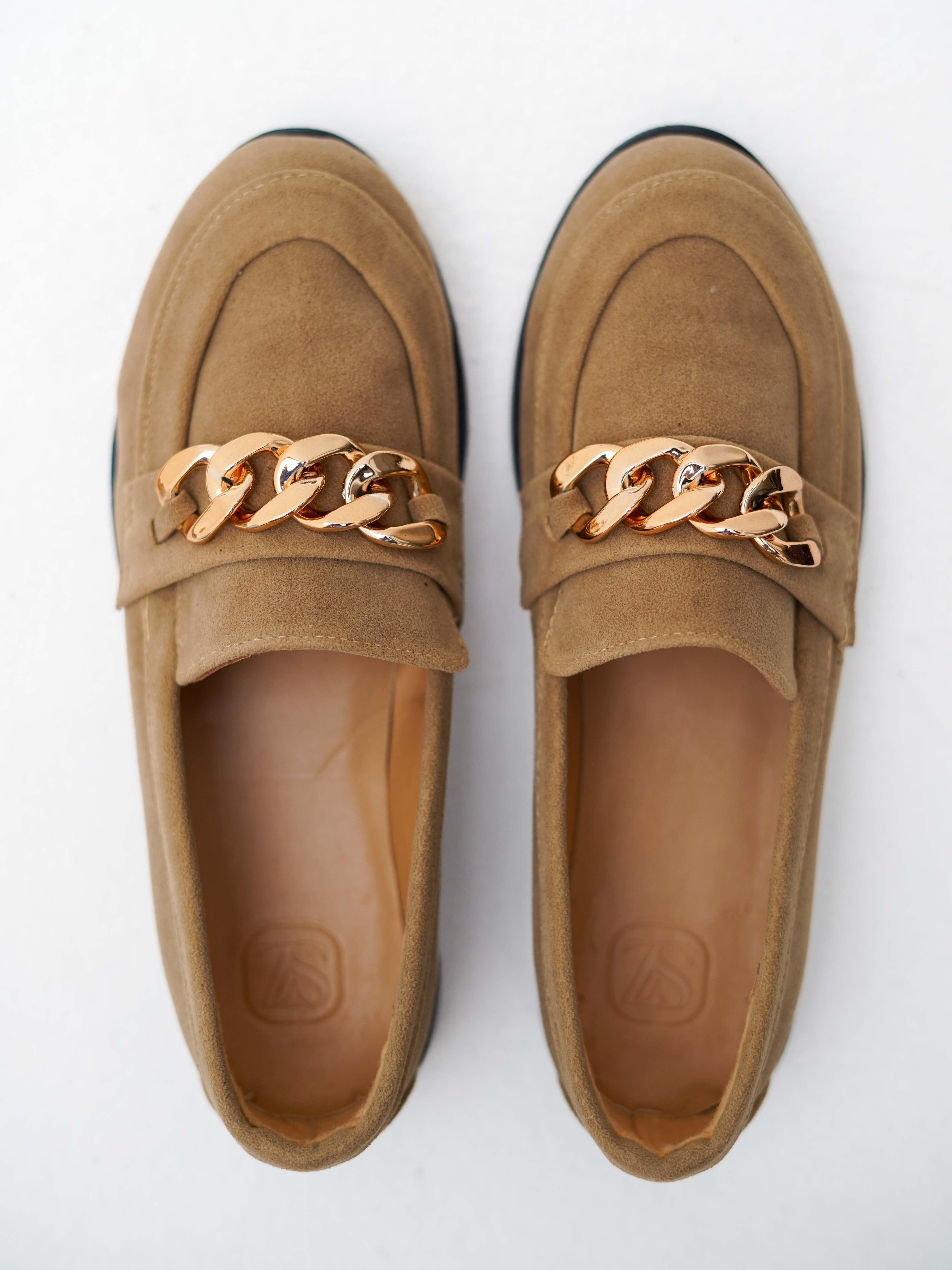 Beige suede Mocassini