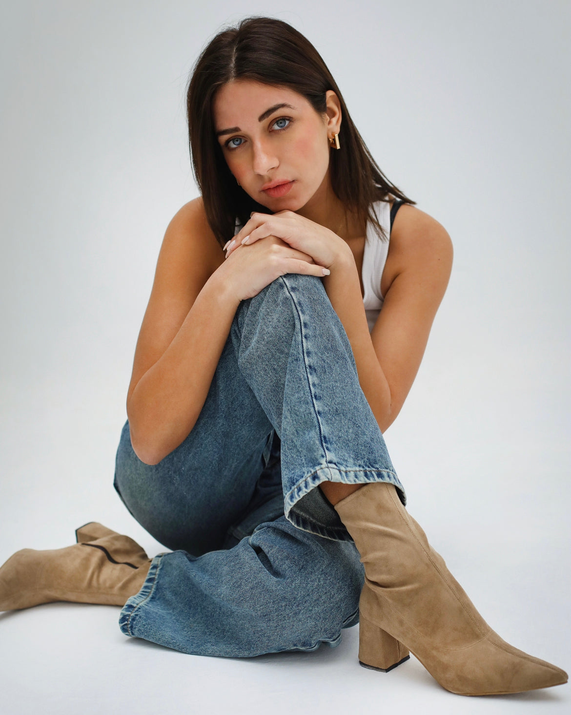 Beige Ankle boots