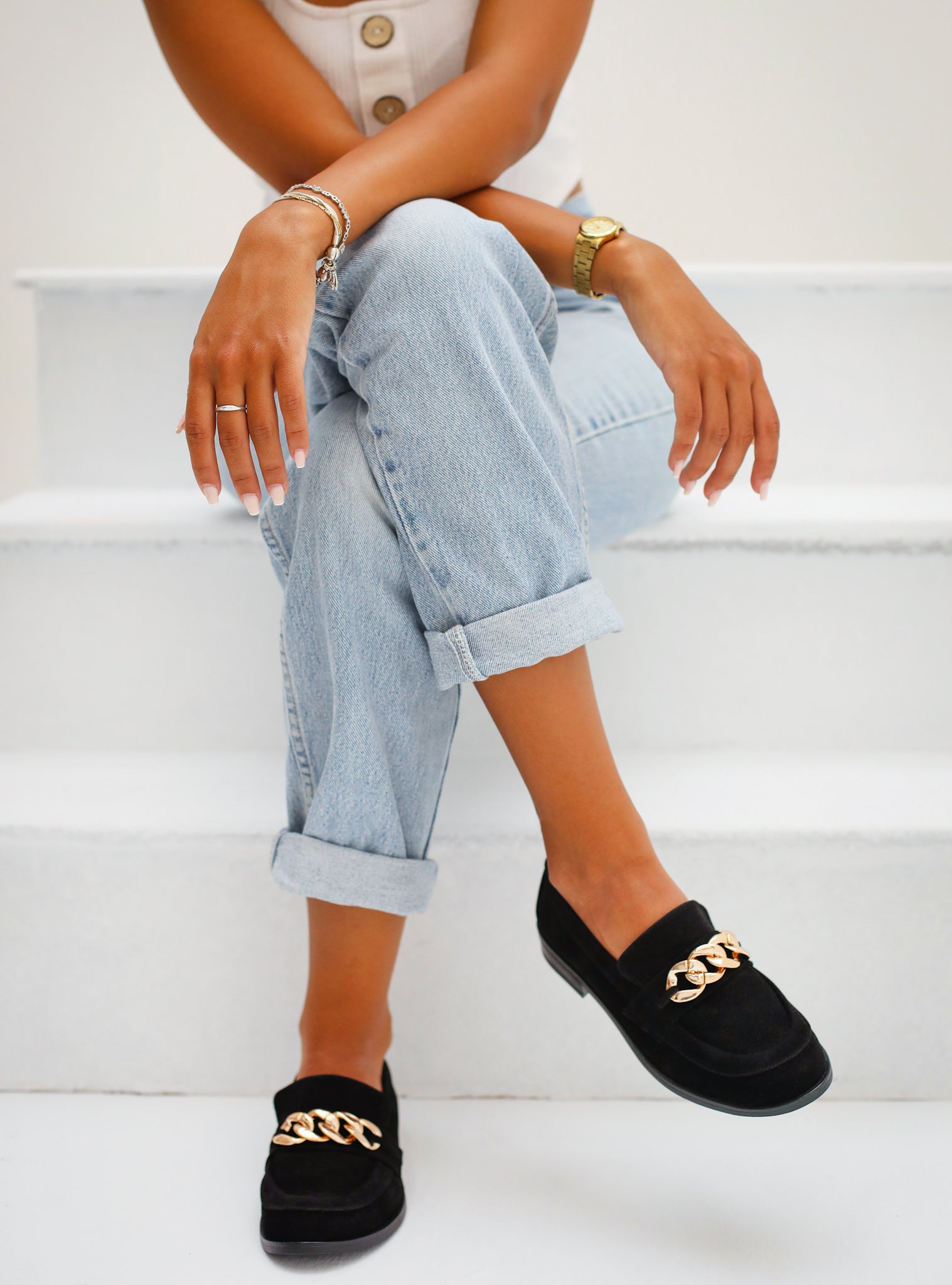 Black suede Mocassini