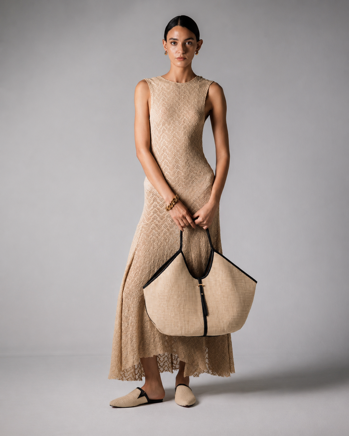 Cream canvas shopper bag