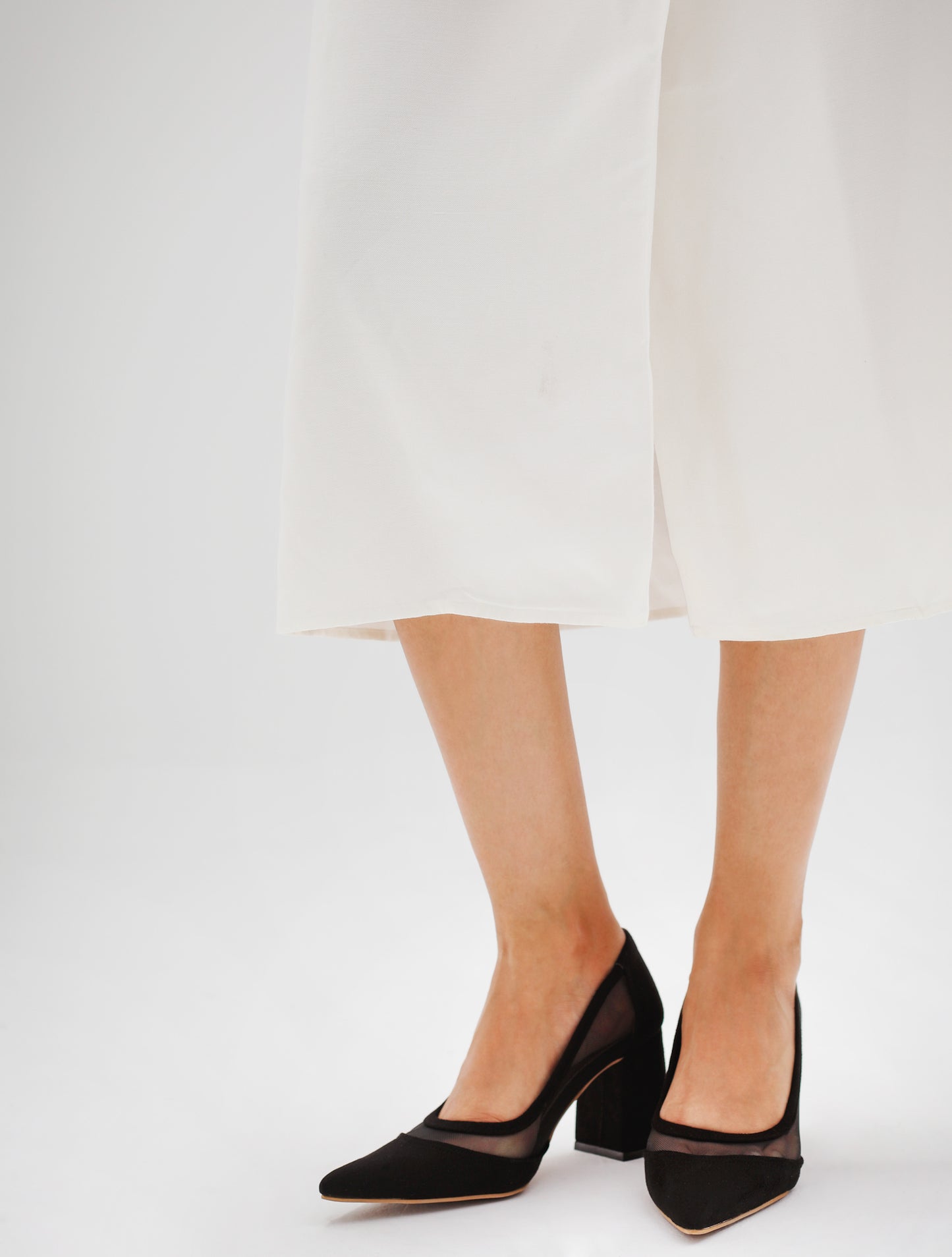 Mesh block heels