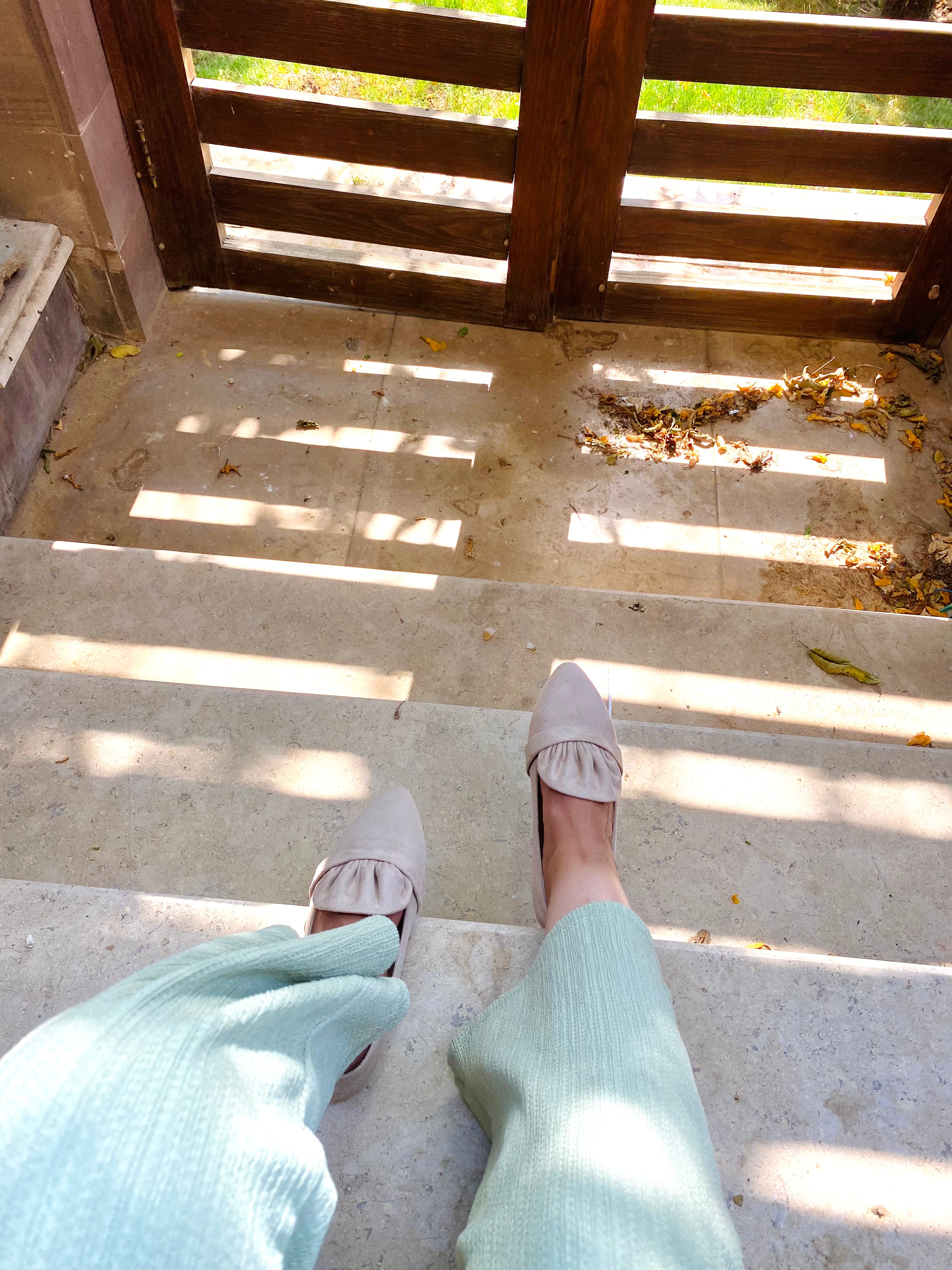 Beige Pointed Corals Flats