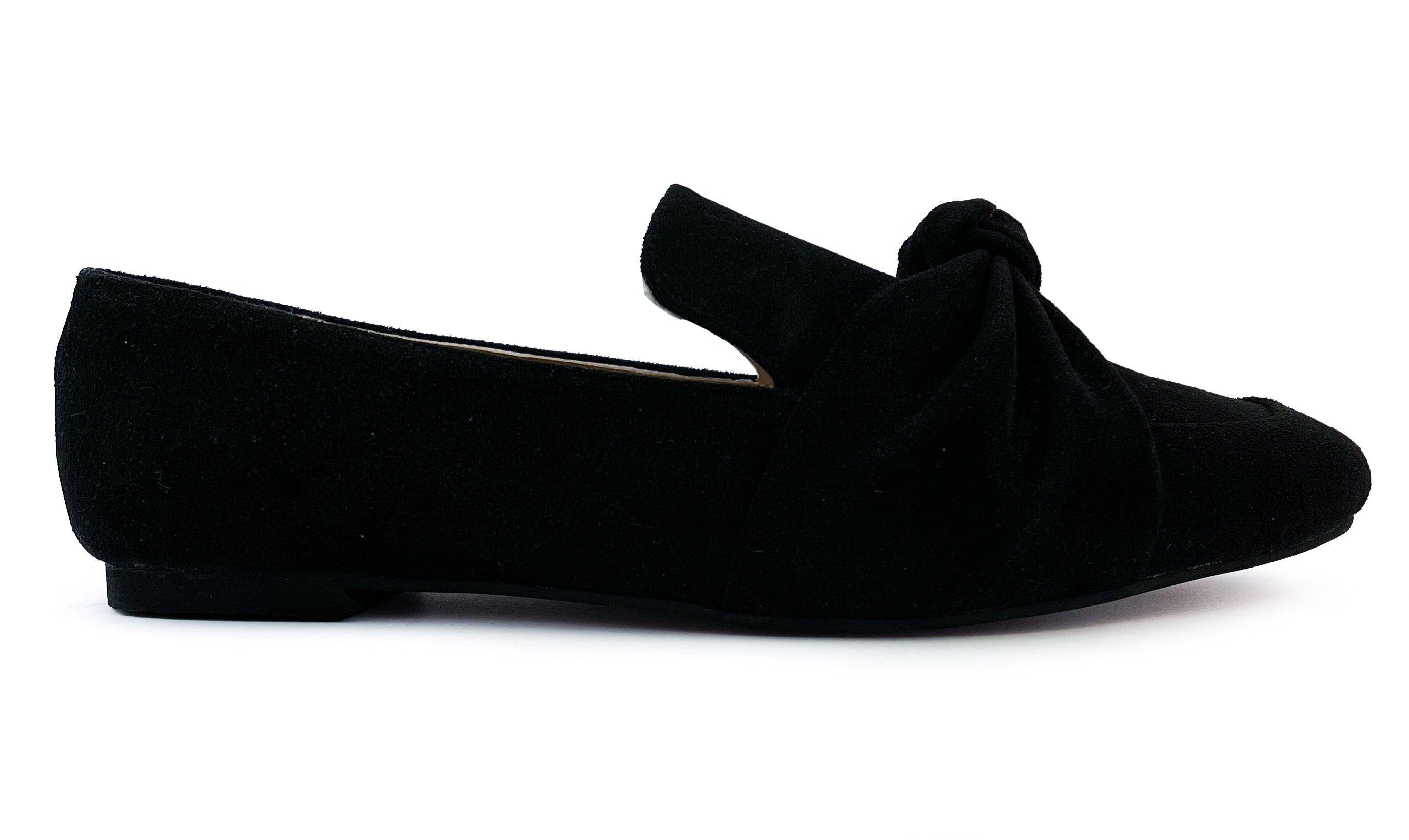 Black Square Toe Knot Loafers