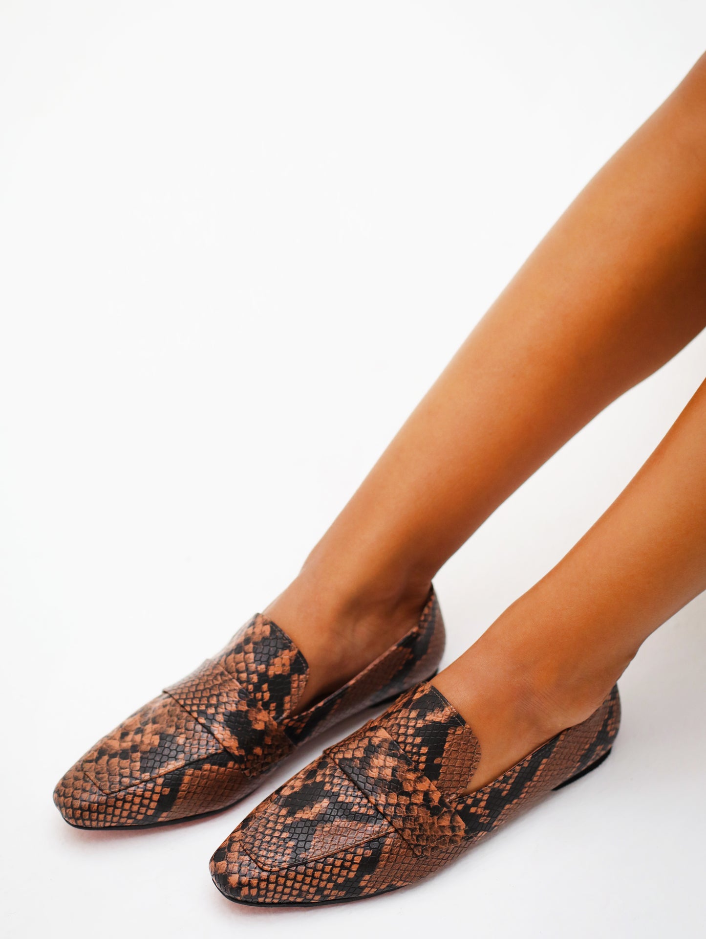Faux Snake Loafers
