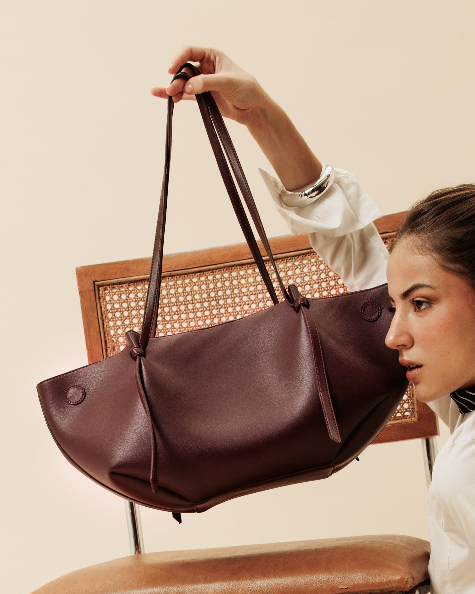 Tala tote bag in burgundy