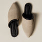 Cream canvas mules