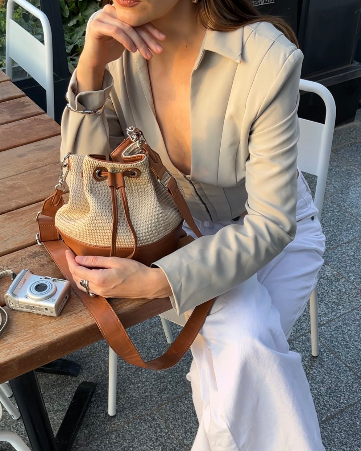 Raffia Bucket Bag