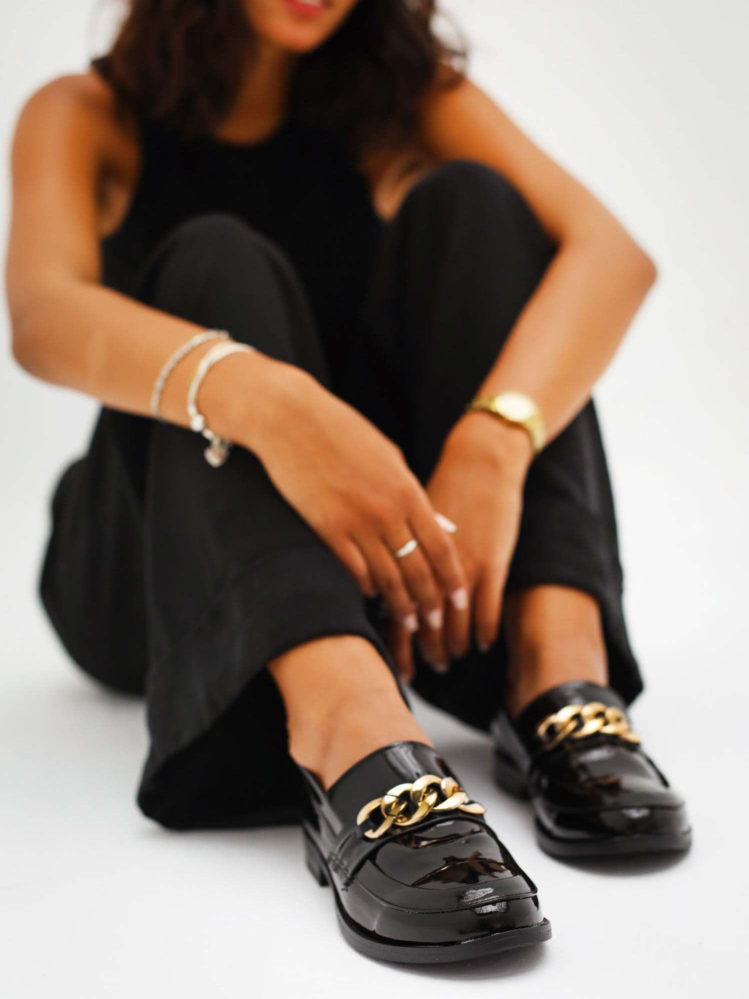 Black Patent Mocassini