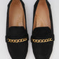 Black Gold Chain Loafers