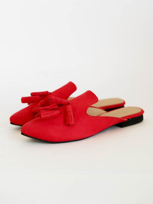 Red Tasseled Mules