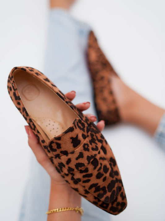 Leopard Power Square Toe Loafers