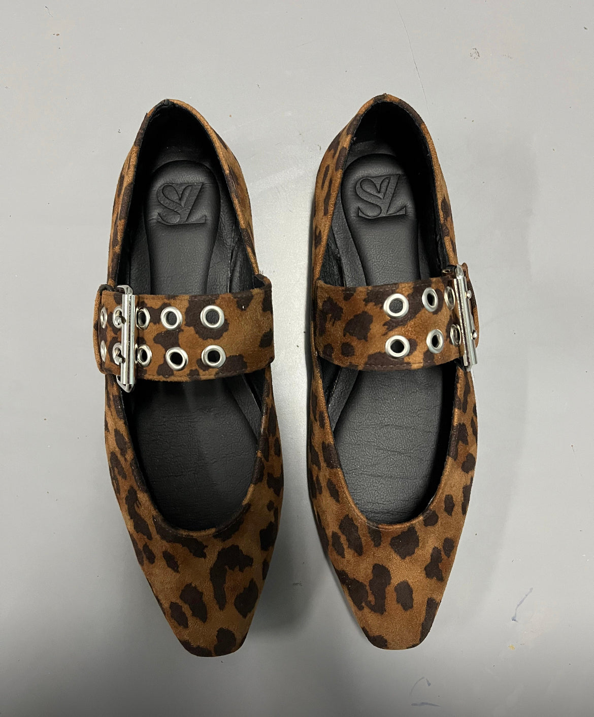 Leopard buckle flats