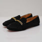 Black Gold Chain Loafers