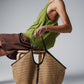 Tan canvas shopper bag