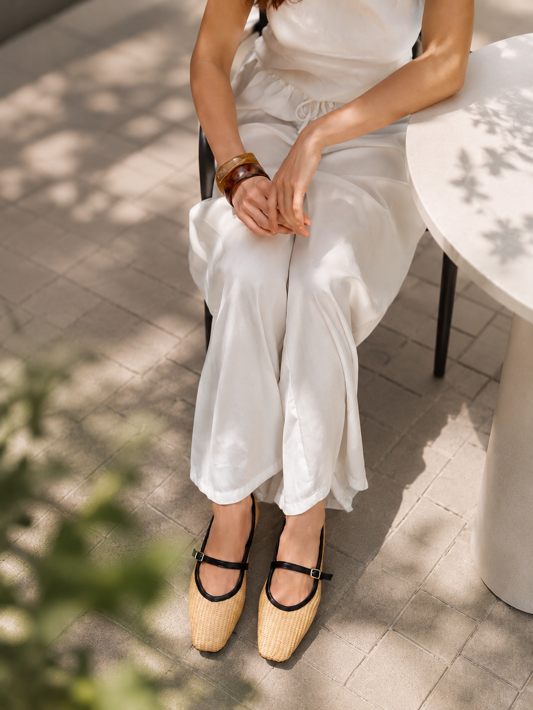 Angela Mesh MaryJane Flats in Canvas