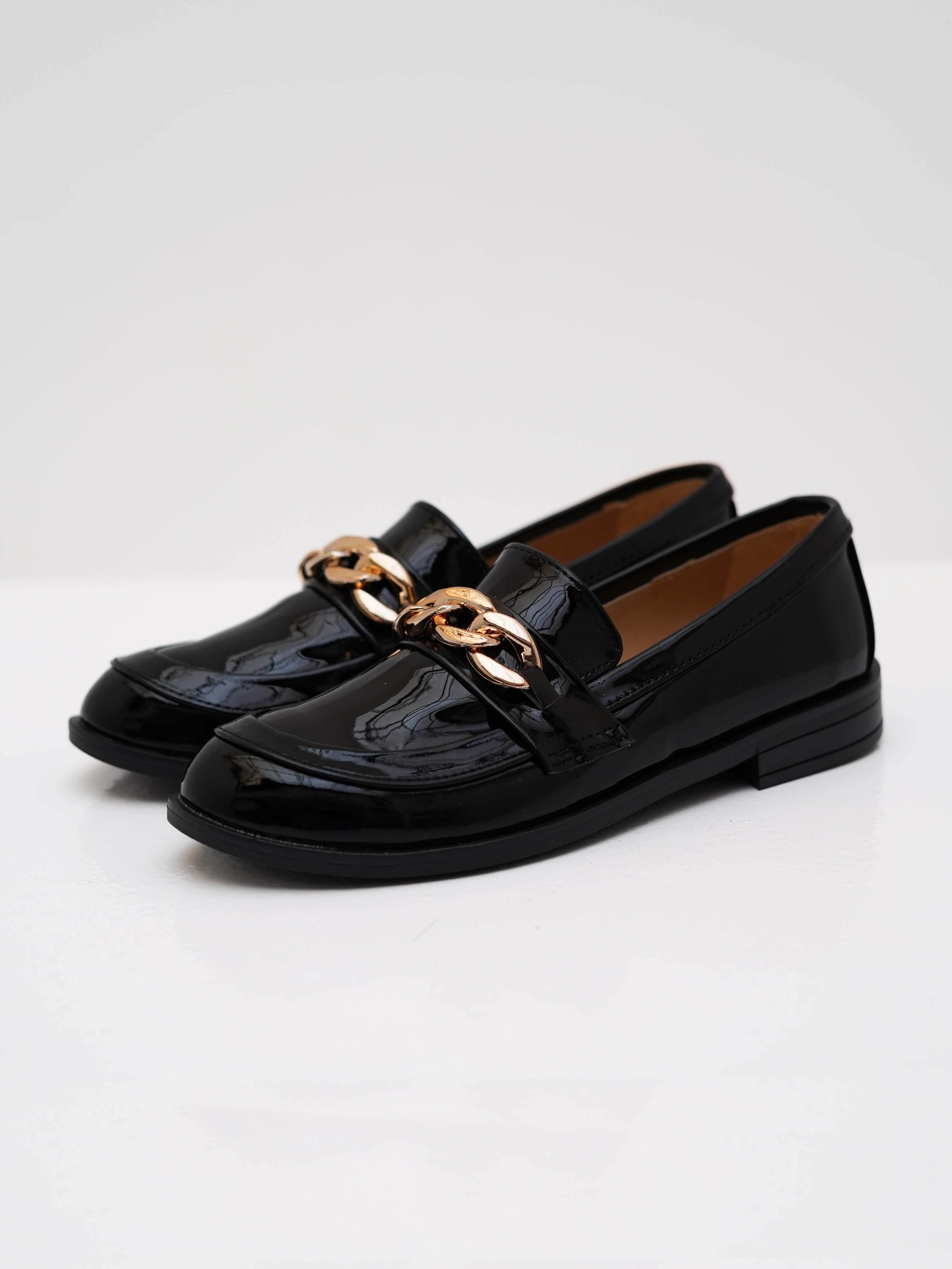 Black Patent Mocassini