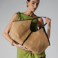 Tan canvas shopper bag