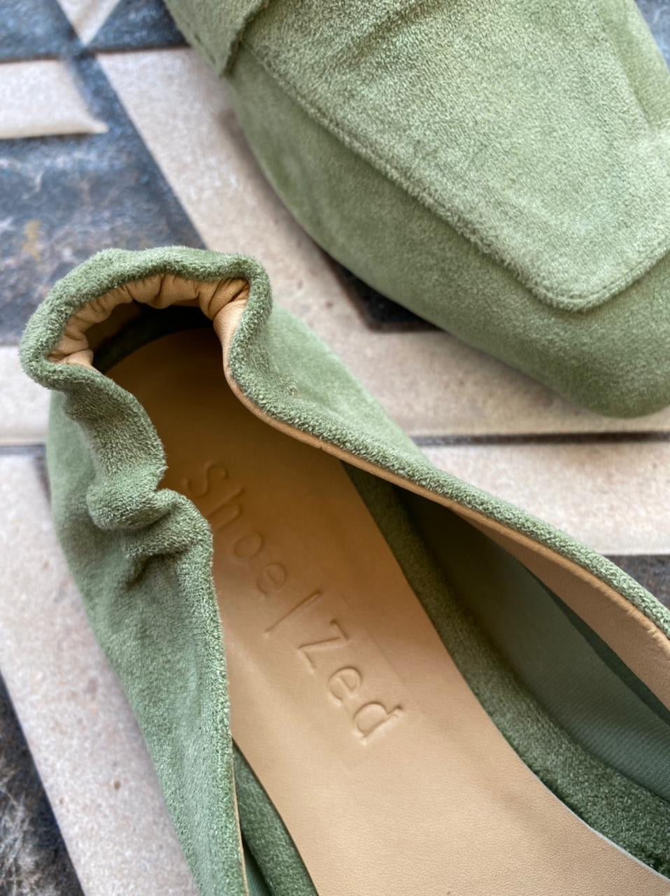 Pistachio French Back-Band Loafers