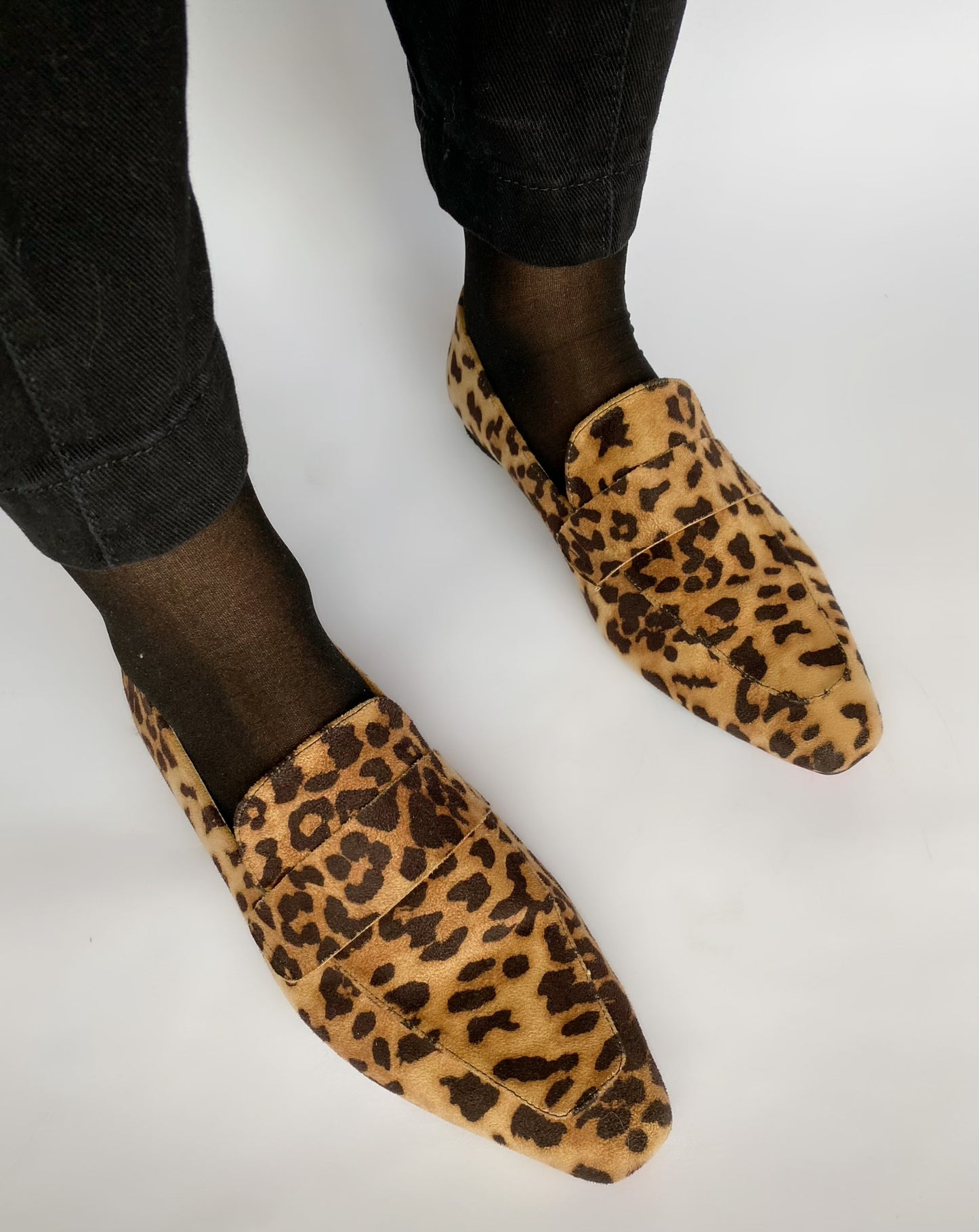 Leopard Power Square Toe Loafers