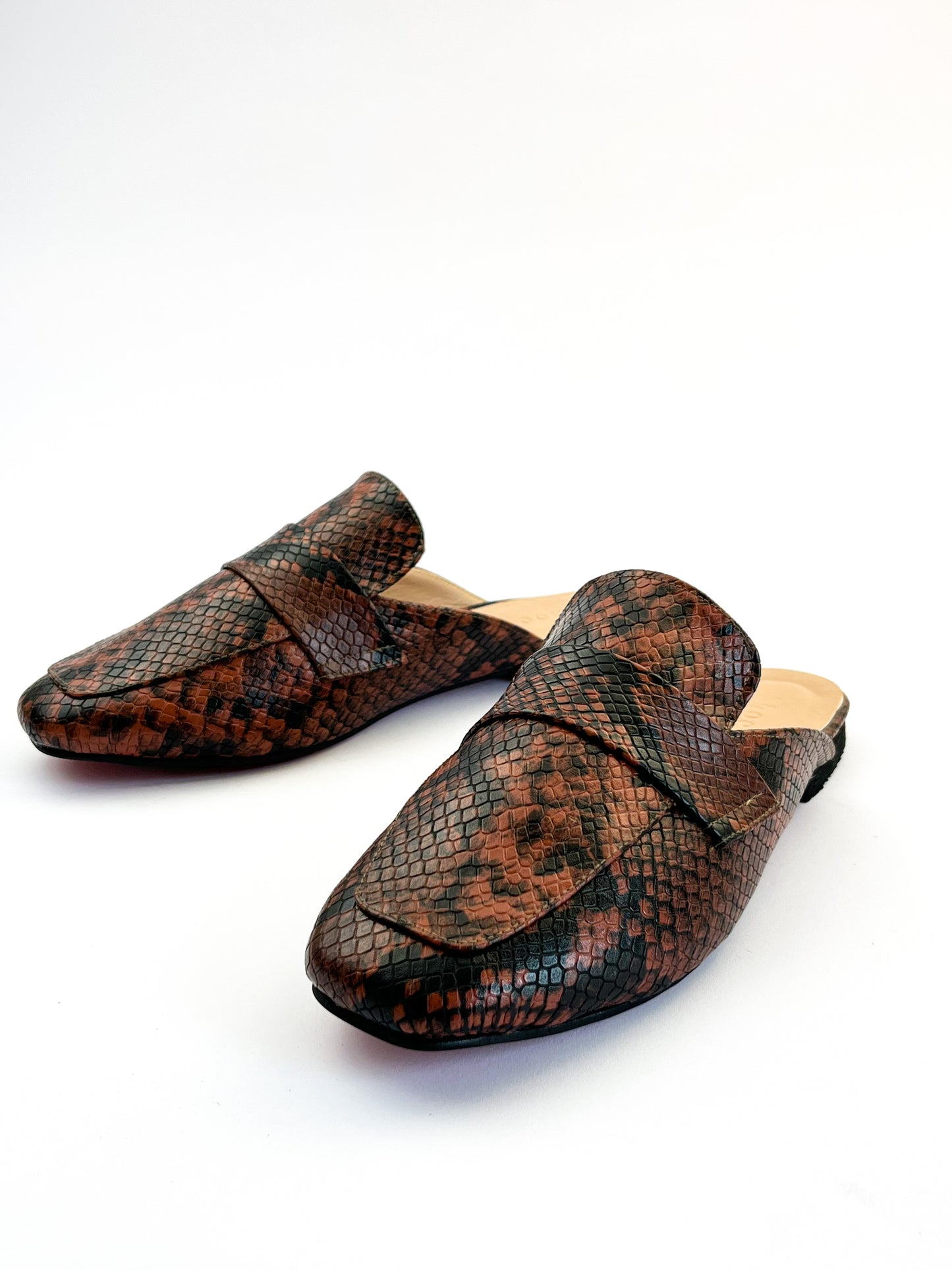 Faux Snake Mules