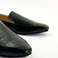 Black Croco Power Square Toe Loafers