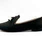 Black Pointed Pearls Loafers