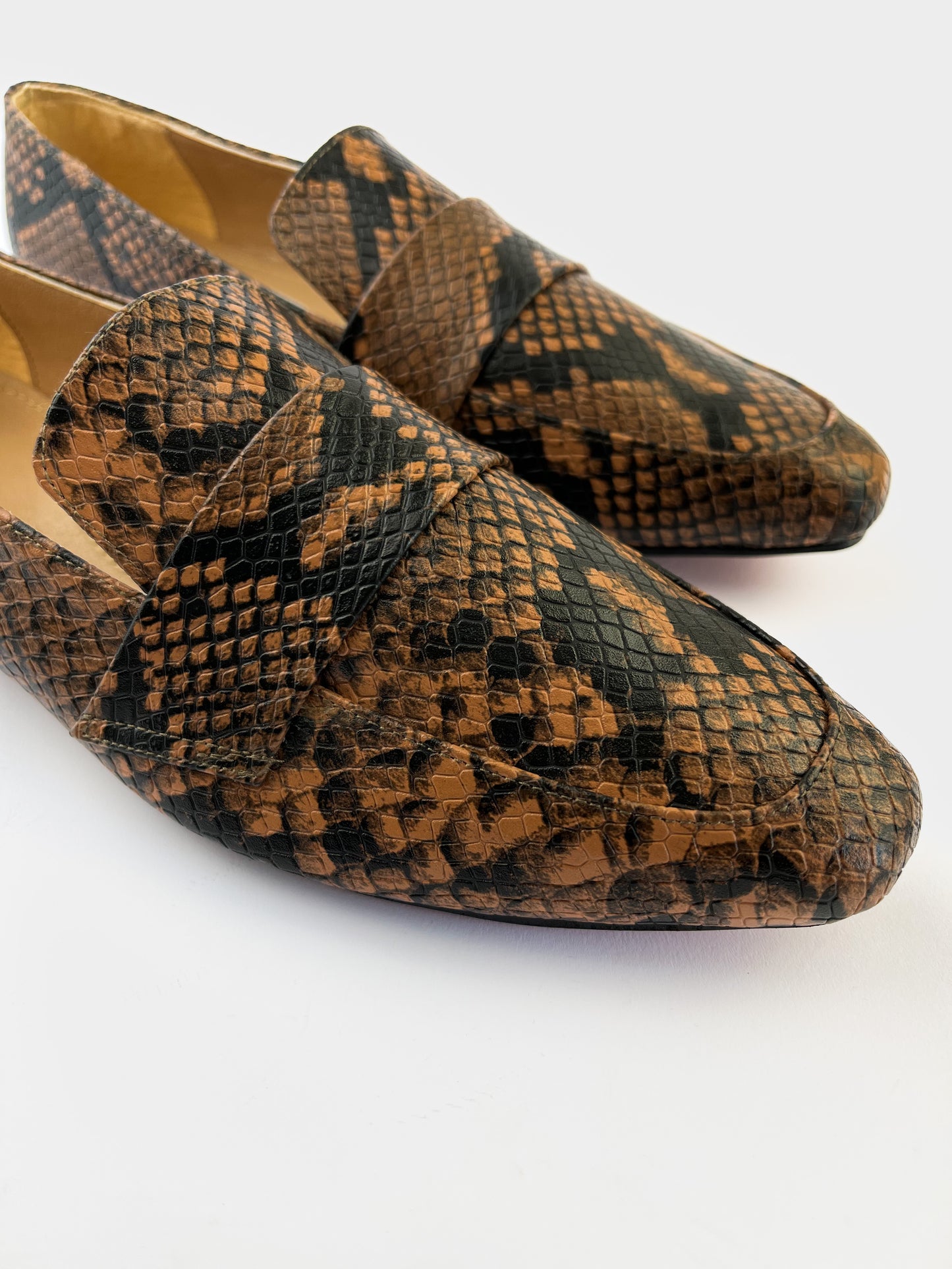 Faux Snake Loafers