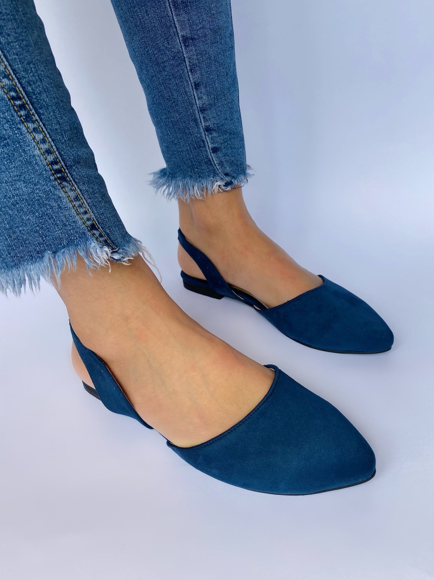 Navy Blue Slingback Flats