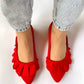 Red Ruffled Flats