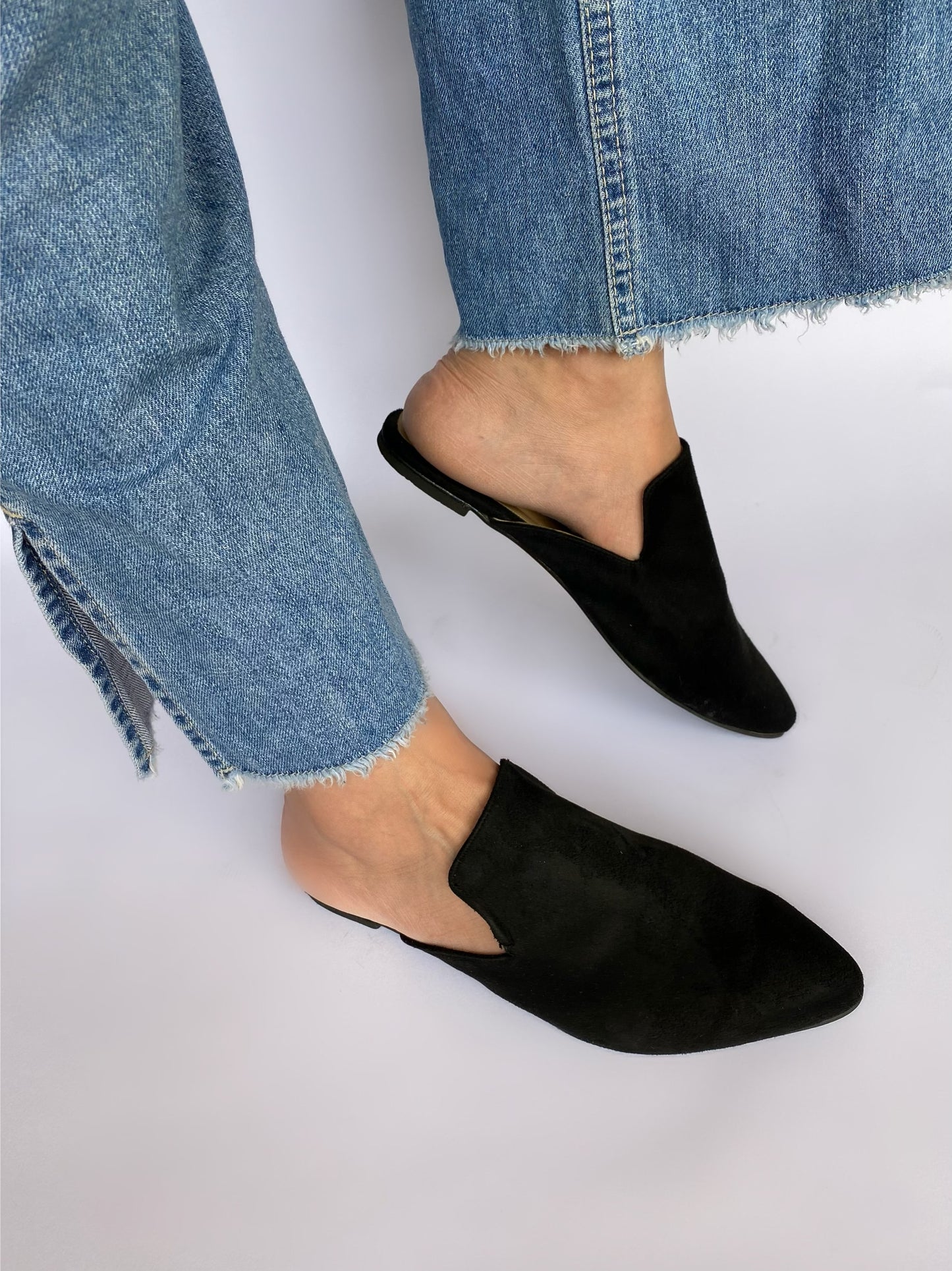 Black Plain Mules