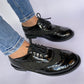 Black X Dark Grey Patent Oxford Shoes