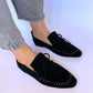 Suede Montana Silver Studded Loafers