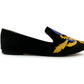 Black Embroidered Loafers