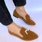 Havane Pointed Pearls Loafers