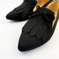 Black Fringed Suede Loafers