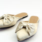Minnie's Satin Mules in gold champagne