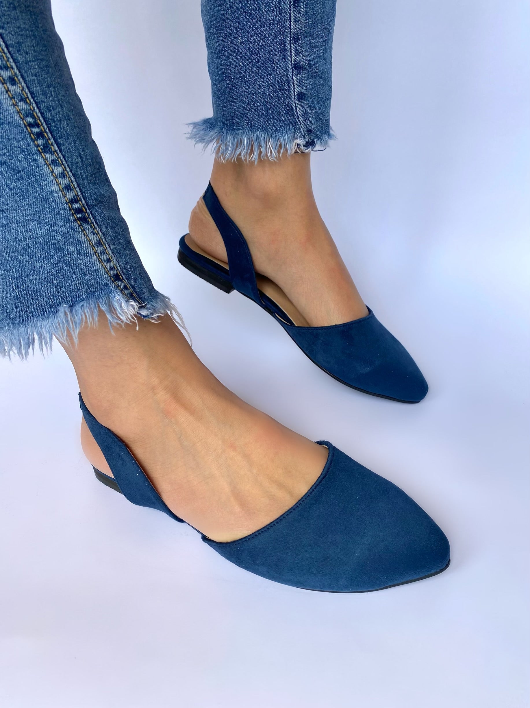 Navy pointed toe discount flats