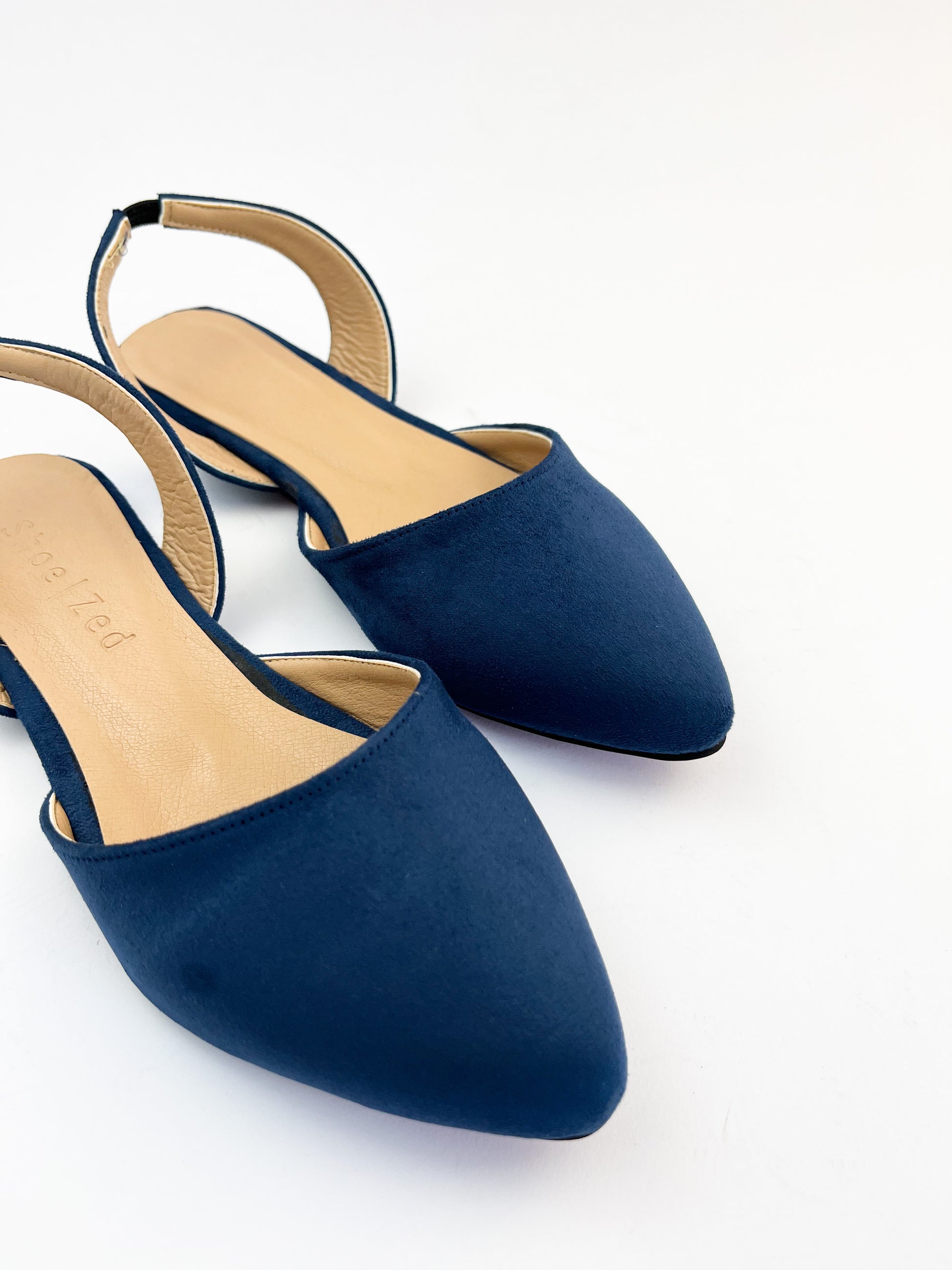 Navy flat slingback shoes Clearance