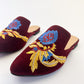 Burgundy Embroidered Mules